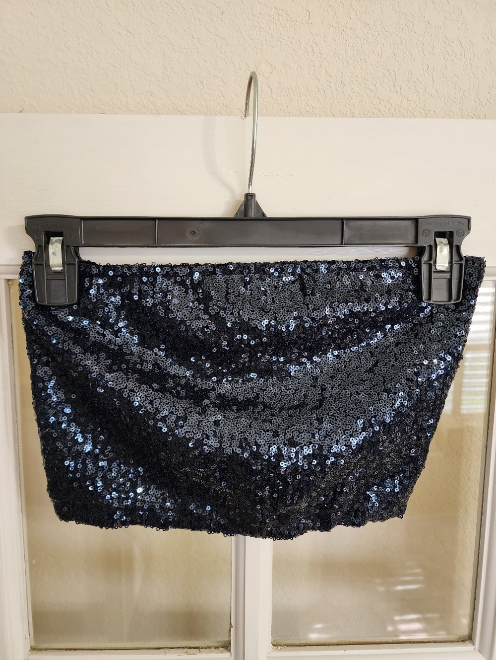 Forever 21 Sequin Tube Top Navy Blue Strapless Party Club Y2K Inspo Small